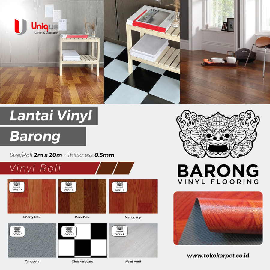 Jual Vinyl Roll Barong Tebal 0.5mm / Vinyl Roll Motif Kayu / Lantai ...