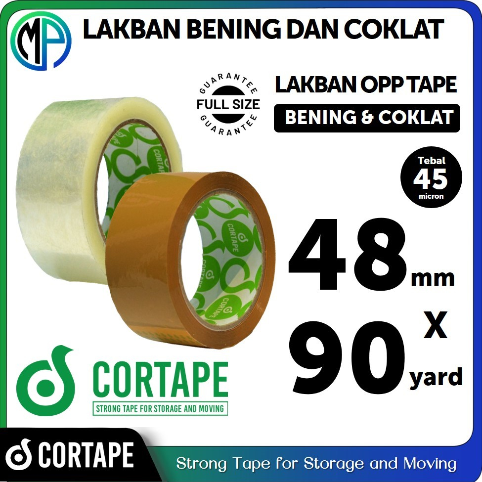Jual Lakban / OPP Tape Cortape Grosir 2inch 48mm x 90yard Bening dan ...