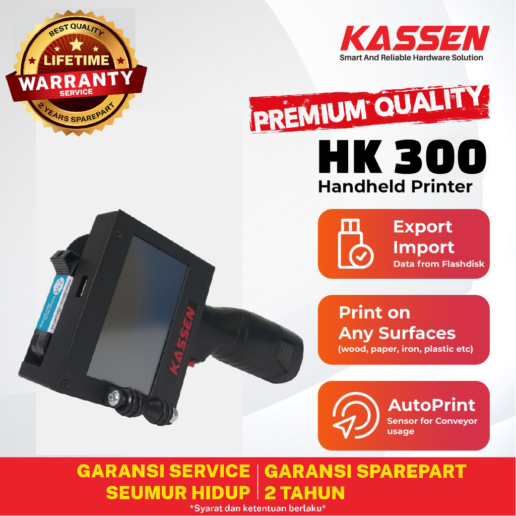Jual Smart Handheld Inject Printer KASSEN HK300 Portable Conveyor Exp ...