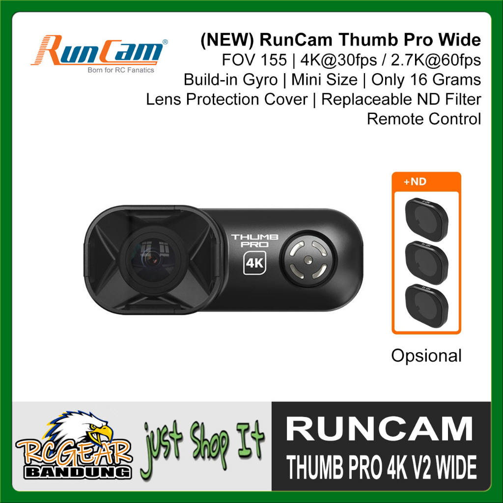 Jual Runcam Thumb Pro K Mp Built In Gyro Fpv Drone Mini Action