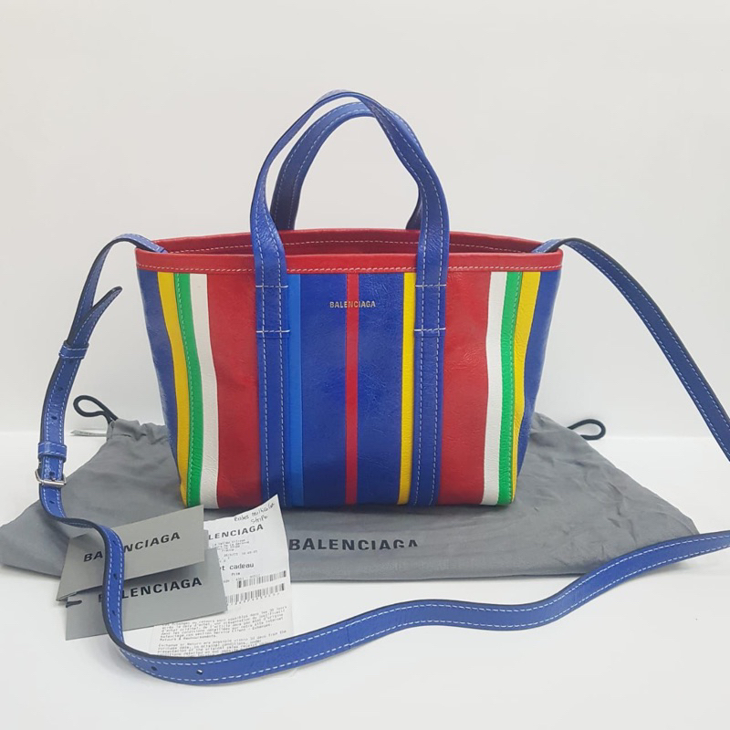 Stock, balenciaga ville xs rainbow stripe bag