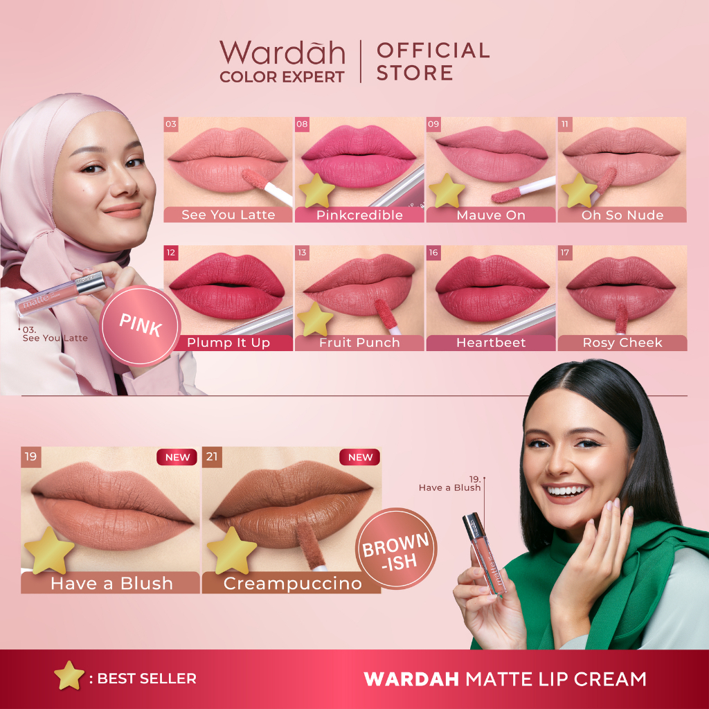 Jual ️ Pamelo ️ Wardah Matte Lip Cream - Non Dry Formula, High ...