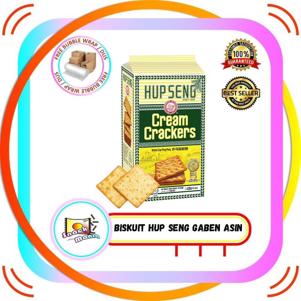 Jual Biskuit Hup Seng Gaben Asin Cream Crackers 428 gr Kreker Cap Ping ...