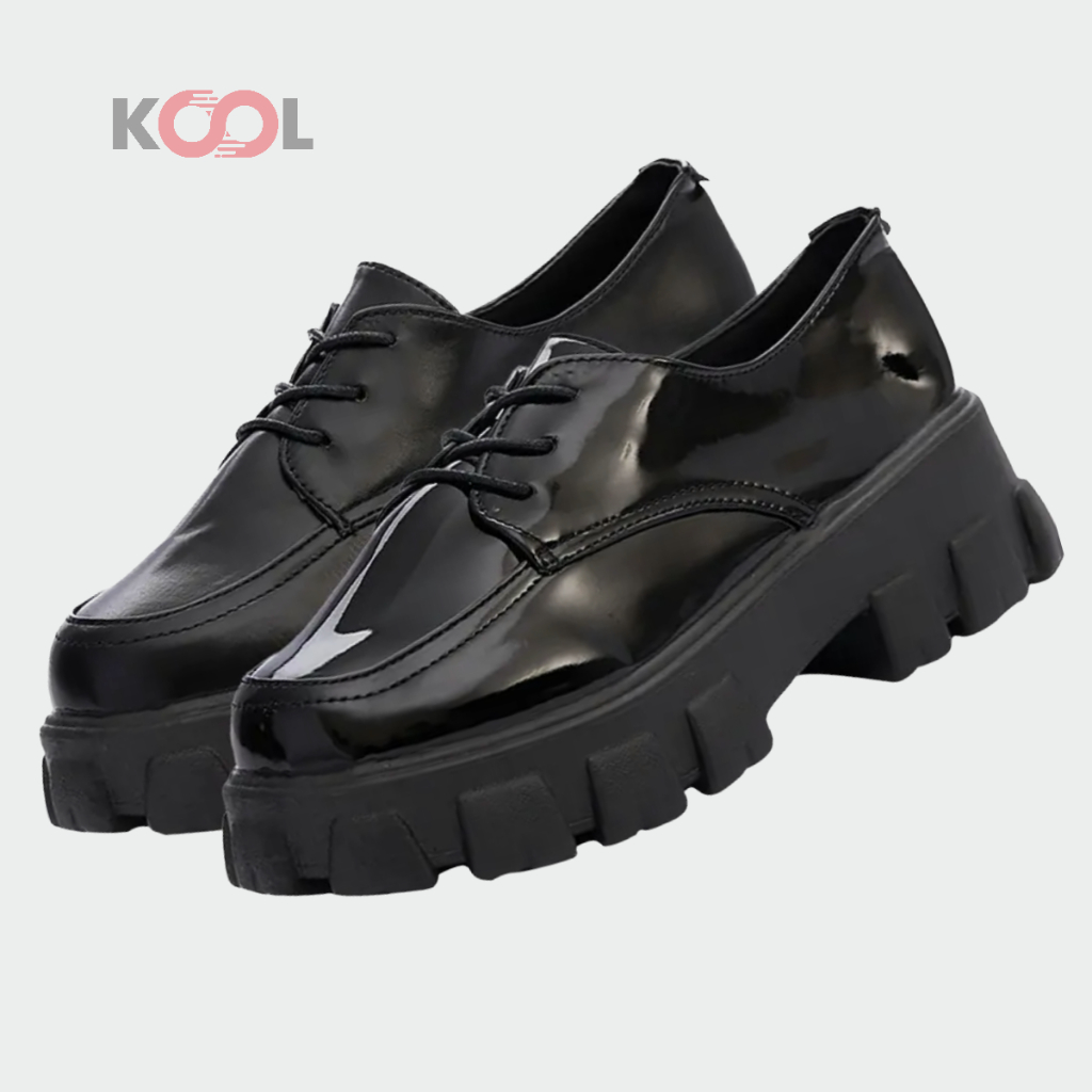 Jual Kool Yuna Doff Glossy Boots Wanita Sepatu Sneakers Boots Oxford