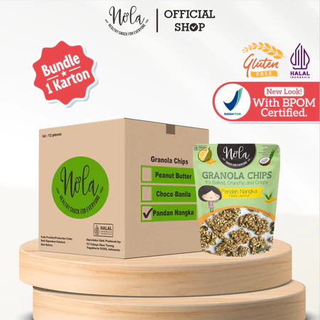 Paket Nola Granola Chips Es Teler 1 Box Isi 12 Pcs