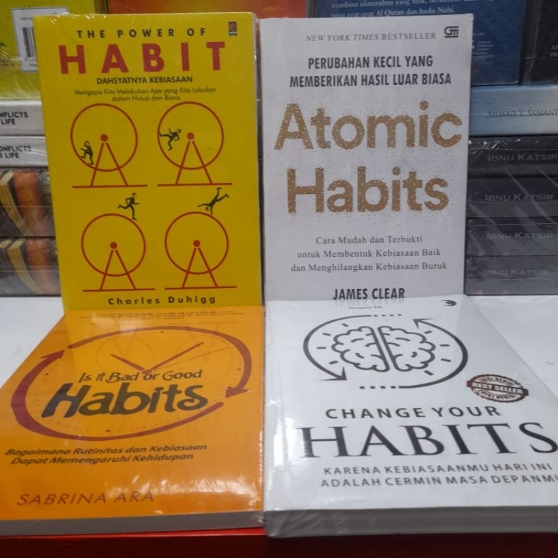 Jual Paket 4 buku the power of habit,atomic habits, is it bad or good ...