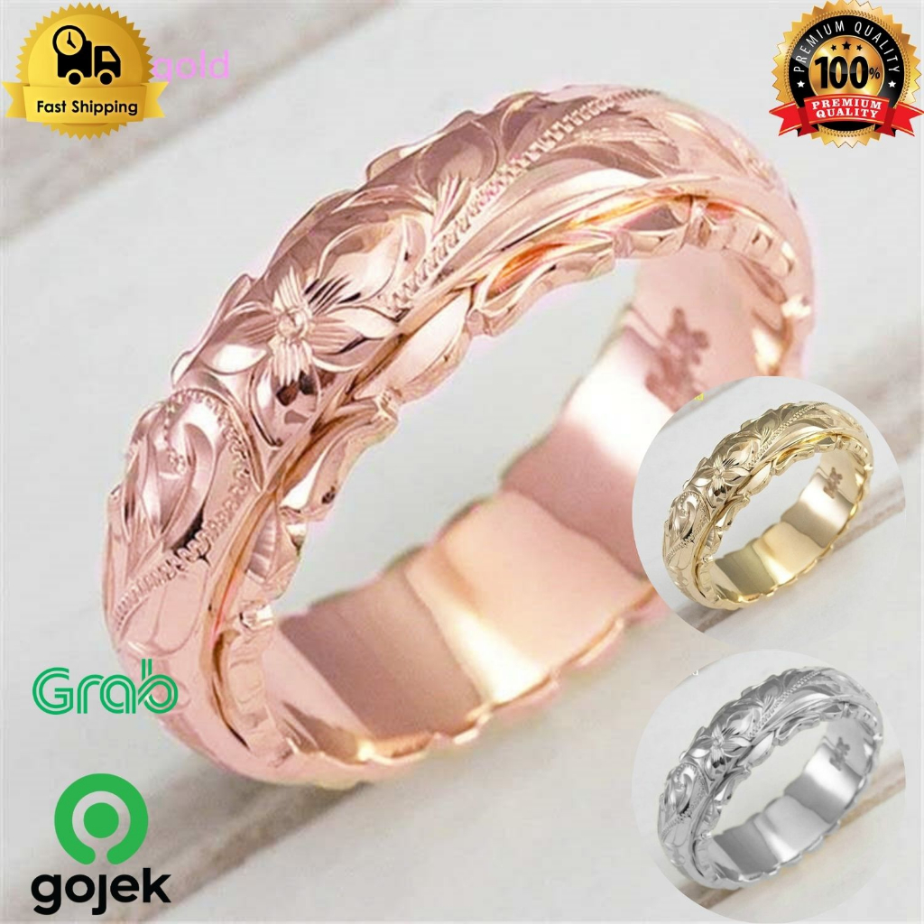 Jual Cincin wanita warna silver gold tanaman bunga ranting akar simple ...