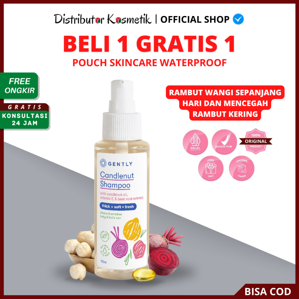 Jual [ FREE GIFT ] Gently Candlenut Shampoo - Sampo Kemiri Bayi Dan ...