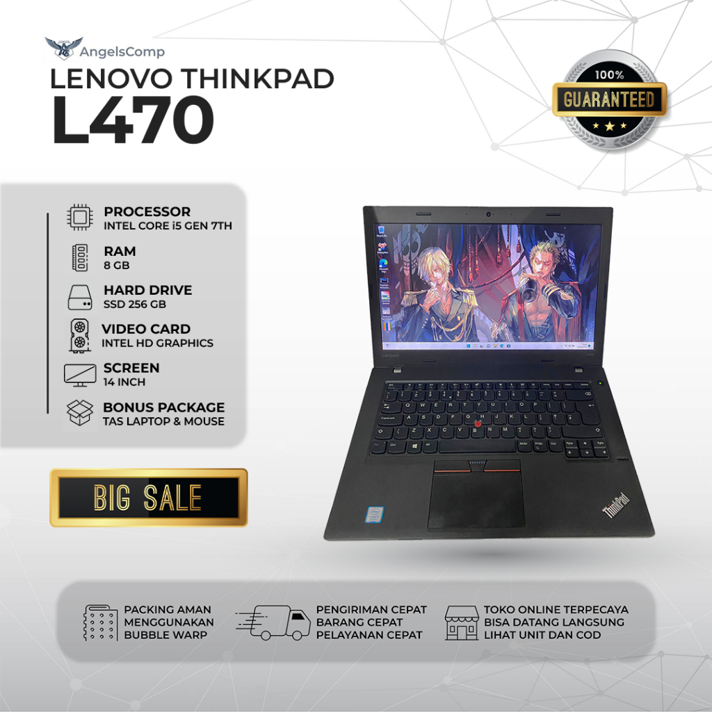 Jual LENOVO THINKPAD L470 - i5 GEN 7TH - RAM 8 GB - SSD 256 GB | Shopee ...