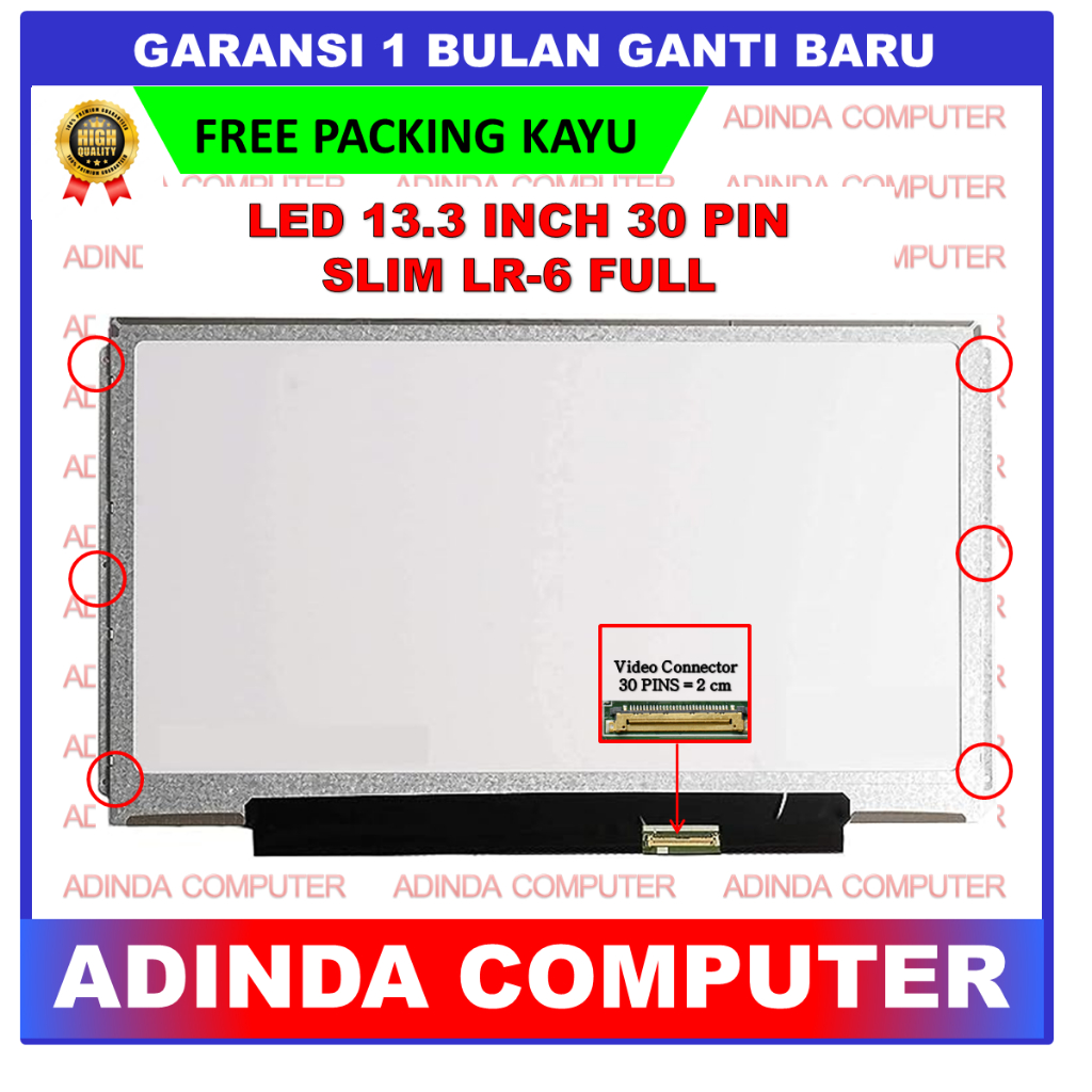 Jual Lcd Led Laptop Inch Pin Slim Kanan Kiri Baut Shopee