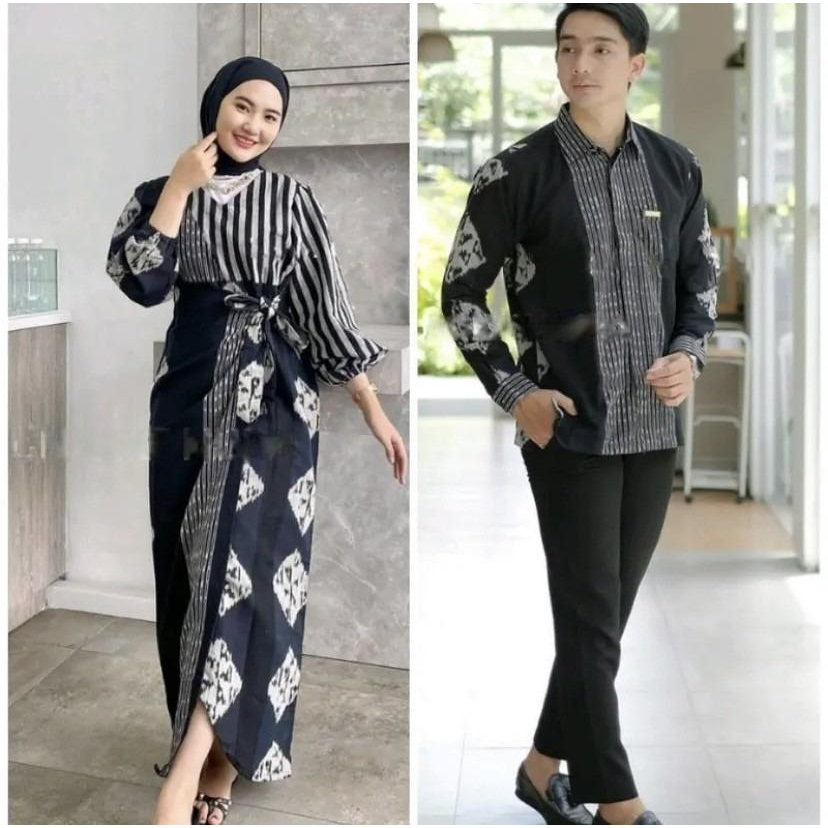 Jual COUPLE TENUN BAJU KONDANGAN MUSLIM DRESS BATIK TENUN ETNIK TERBARU