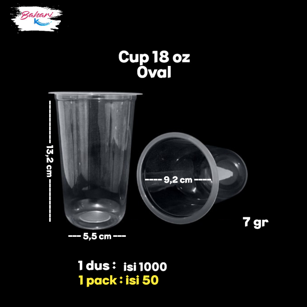 Jual Gelas Cup Plastik 18oz Oval Bulat Bening Round Isi 50 Shopee Indonesia 5325