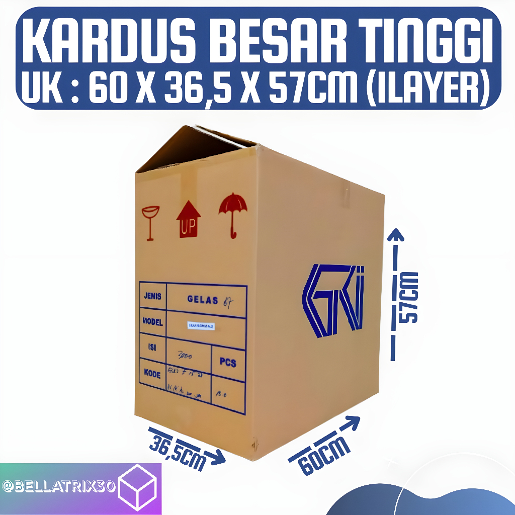 Jual Kardus Bekas Besar Pindahan Dus Packing Jumbo Besar Ukuran 60 X 36 ...