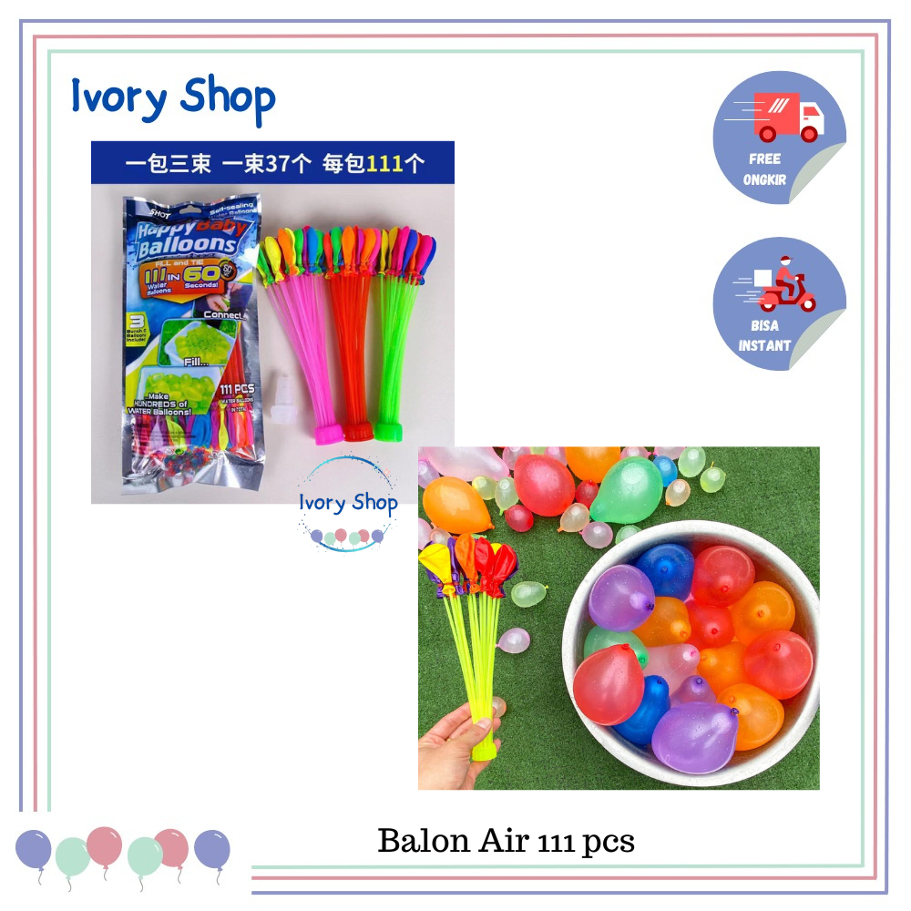 Jual Balon Air 111 pcs magic bunch water happy balloon game out door ...