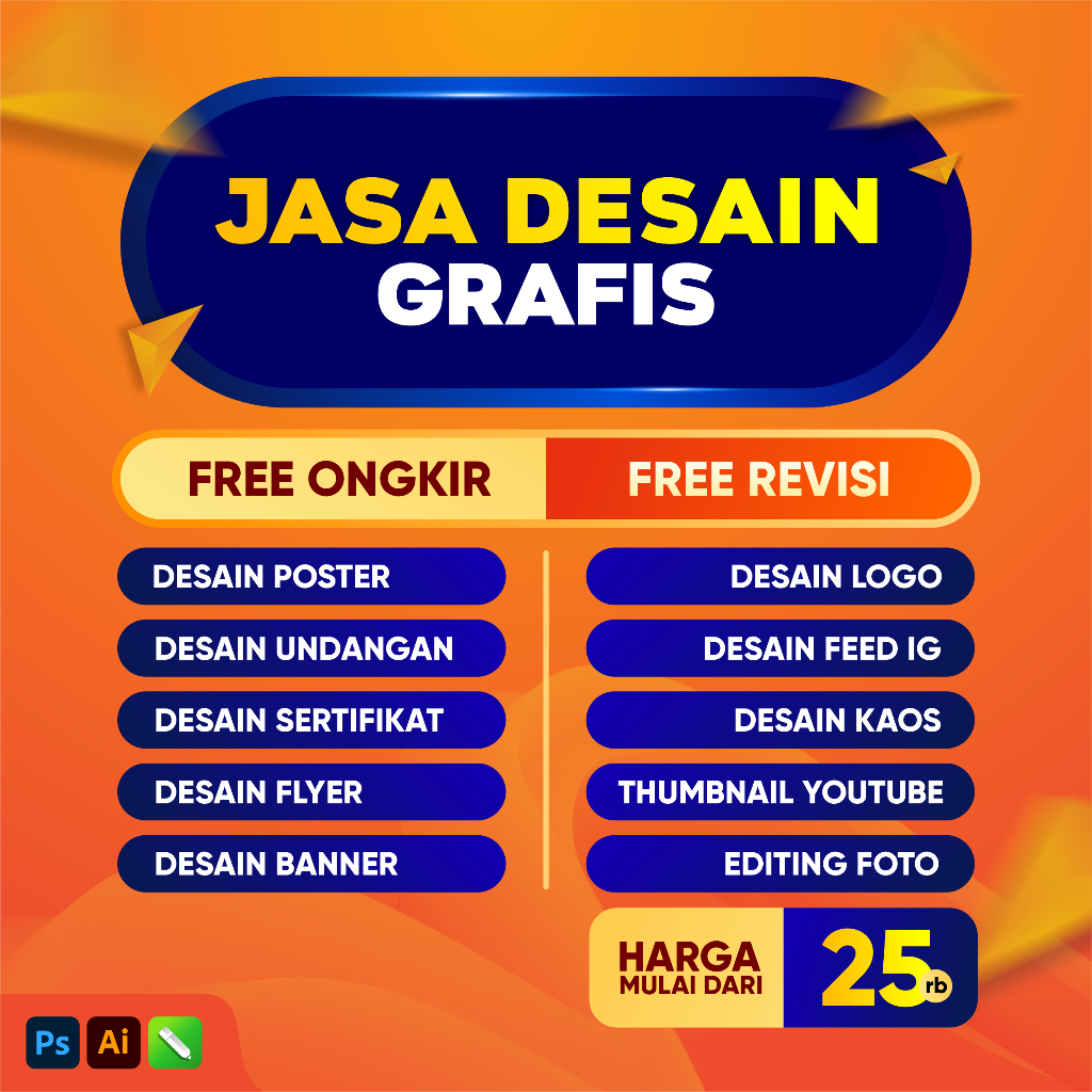 Jual Jasa Design Logo Banner Mockup Kemasan Brosur Feed Ig