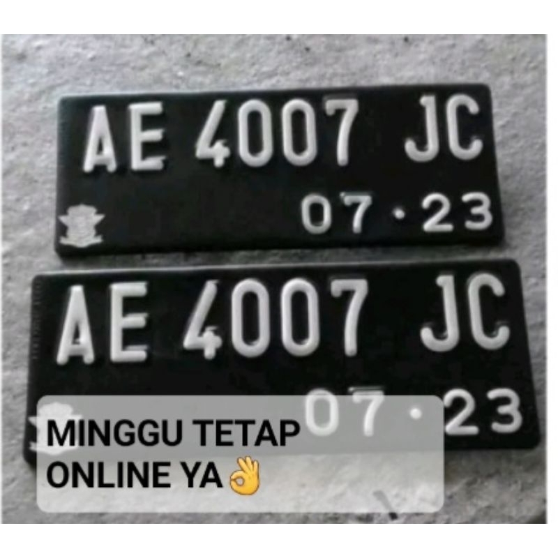 Jual Plat Nomor Motor Baut Tanam Anti Penyok Angka Standar Pake Logo