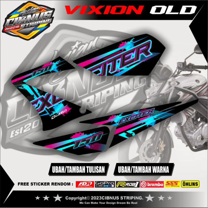 Jual STRIPING VARIASI VIXION OLD MOTIF EXCITER/ STICKER LIST MOTOR