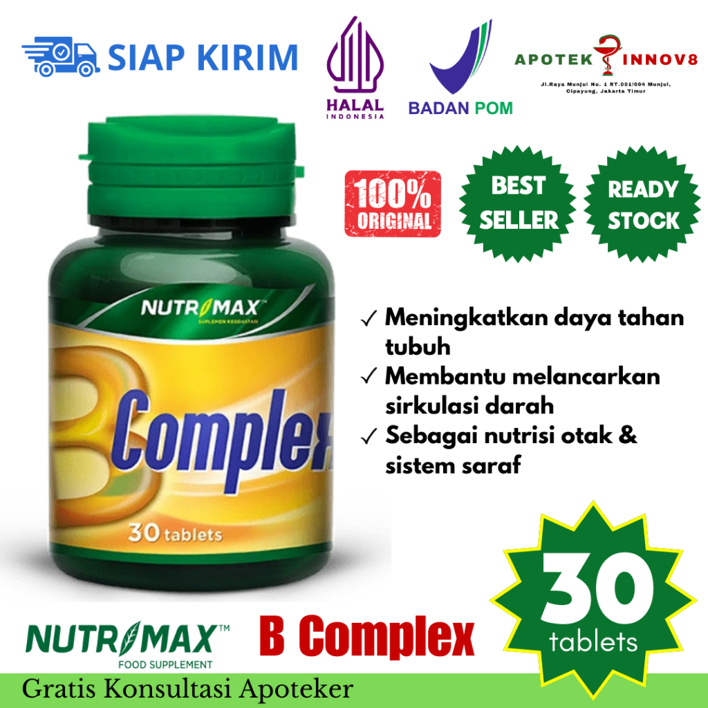 Jual Nutrimax B Complex Isi 30 Tablet - Untuk Fungsi Otak Dan Syaraf ...