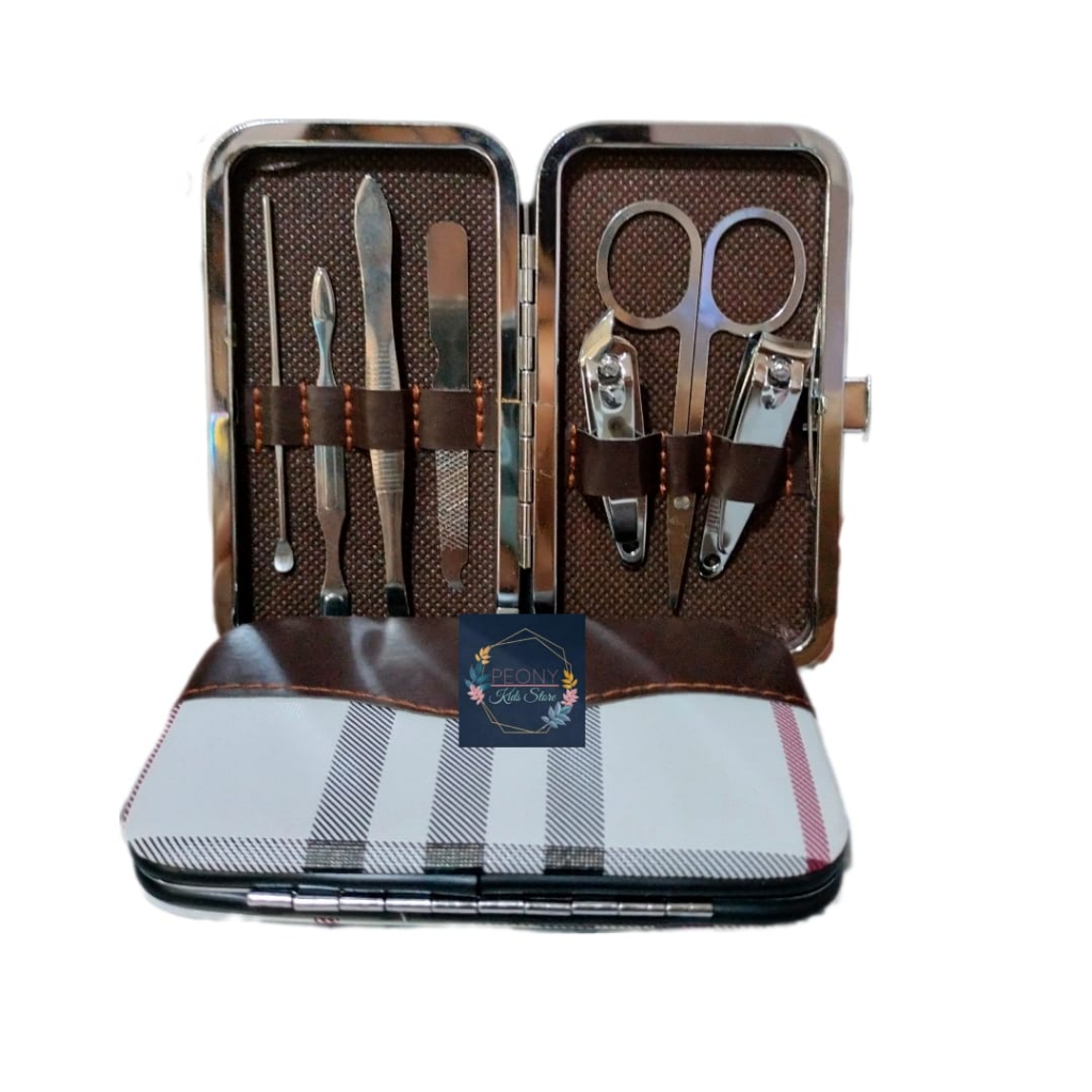 Jual Gunting kuku portabel 7 in 1 stainless steel dengan dompet/peralatan nail art pedi meni