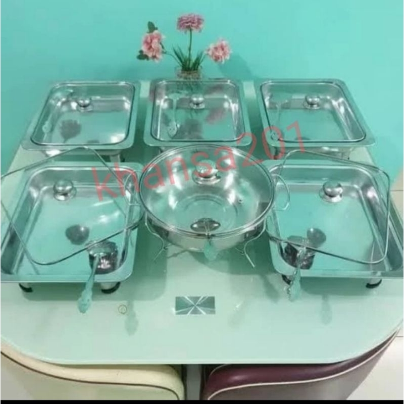 Jual Set Prasmanan Stainles Tutup Full Kaca/tempat Saji Makanan ...