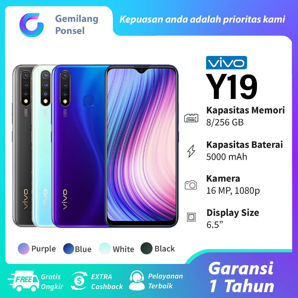 Jual VIVO Y19 RAM 8/256 GB GARANSI 1 Year NEW | Shopee Indonesia