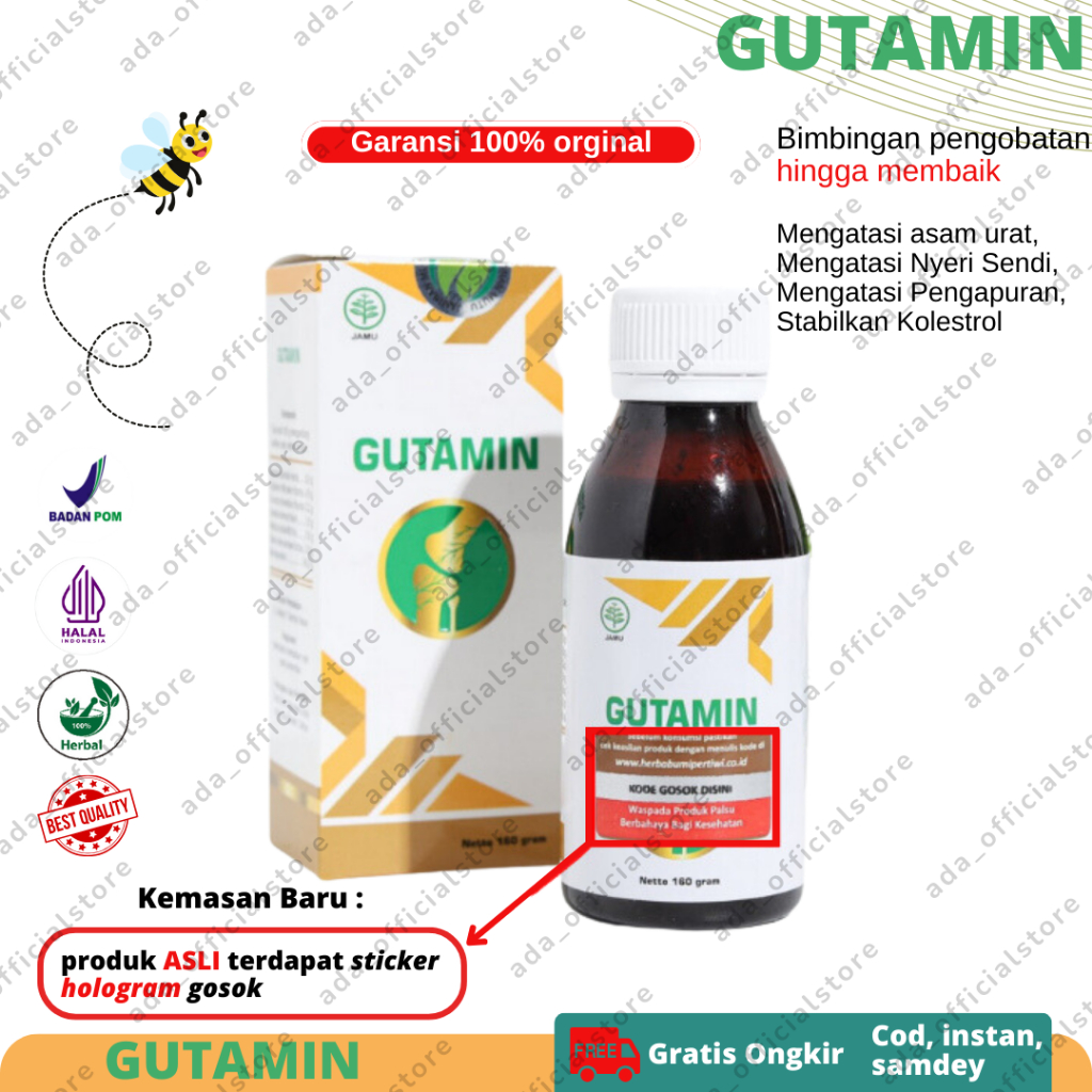 Jual Madu Gutamin Herbal Orginal Untuk Mmbantu Menjaga Kesehatan Persendian Asli Shopee