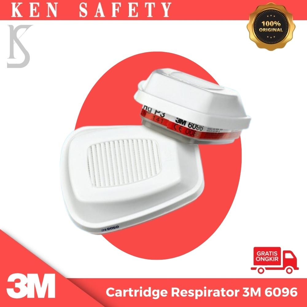 Jual Cartridge Filter Masker 3M 6096 Complete Set Acid Gas Filter ...