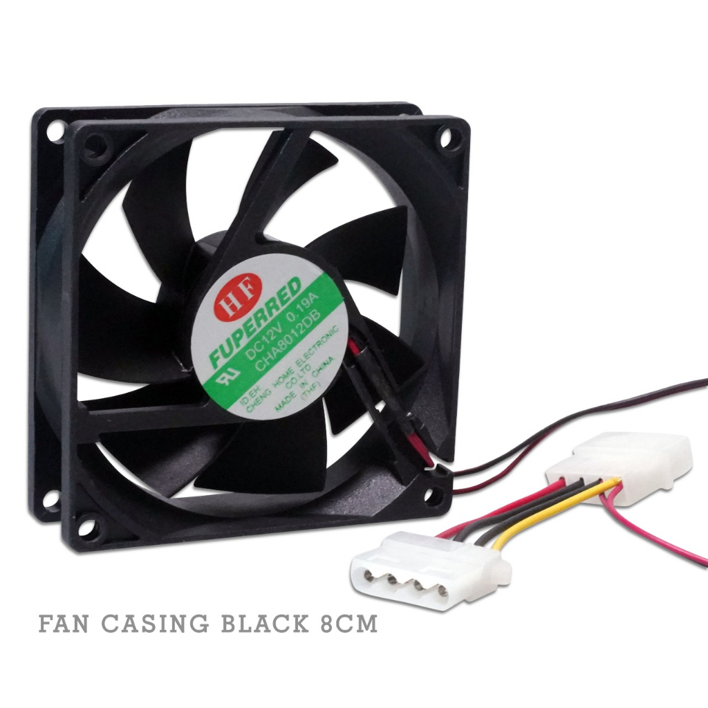 Jual Fan Casing PC Komputer Ukuran 8cm Dan 12cm Hitam Kipas DC Untuk