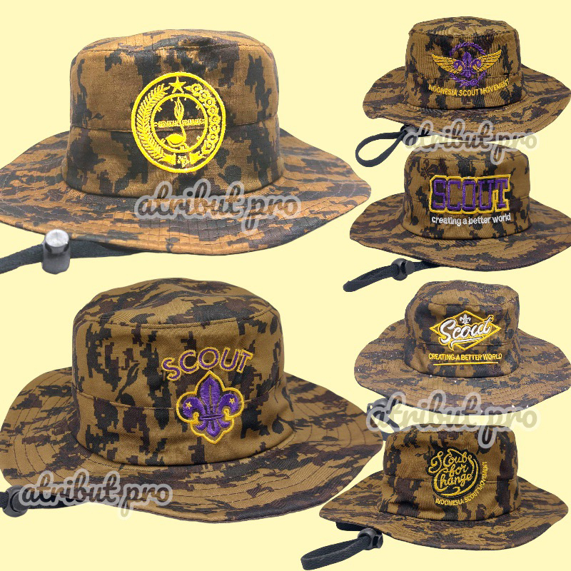 Jual TOPI RIMBA PRAMUKA - Topi Rimba Loreng Perlengkapan Pramuka Logo ...