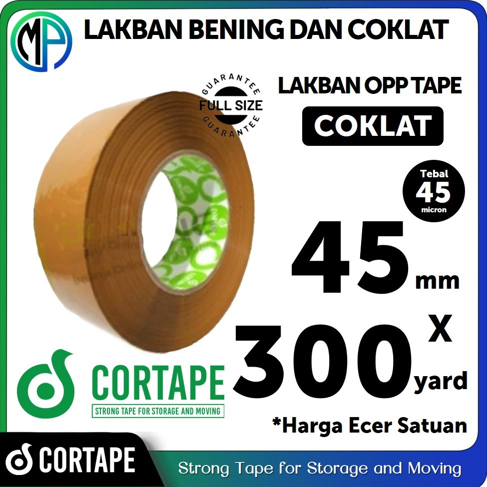 Jual Lakban Cortape JUMBO Bening dan Coklat 2inch / 45mm x 300yard ...