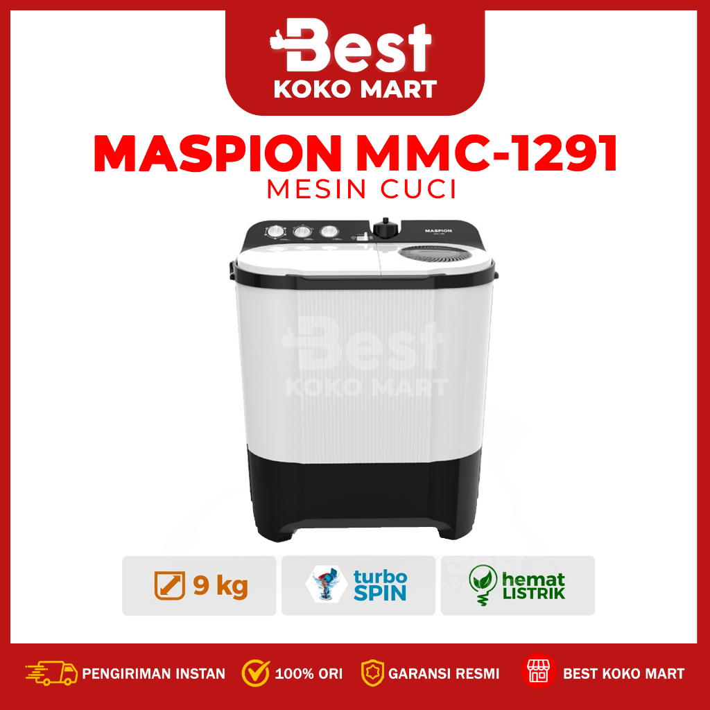 Jual Mesin Cuci Kapasitas 9 KG Maspion MMC 1291 / Washing Machine DUA