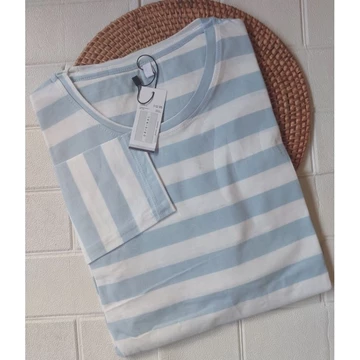 Kaos Stripe Premium Katun Unisex L XXL