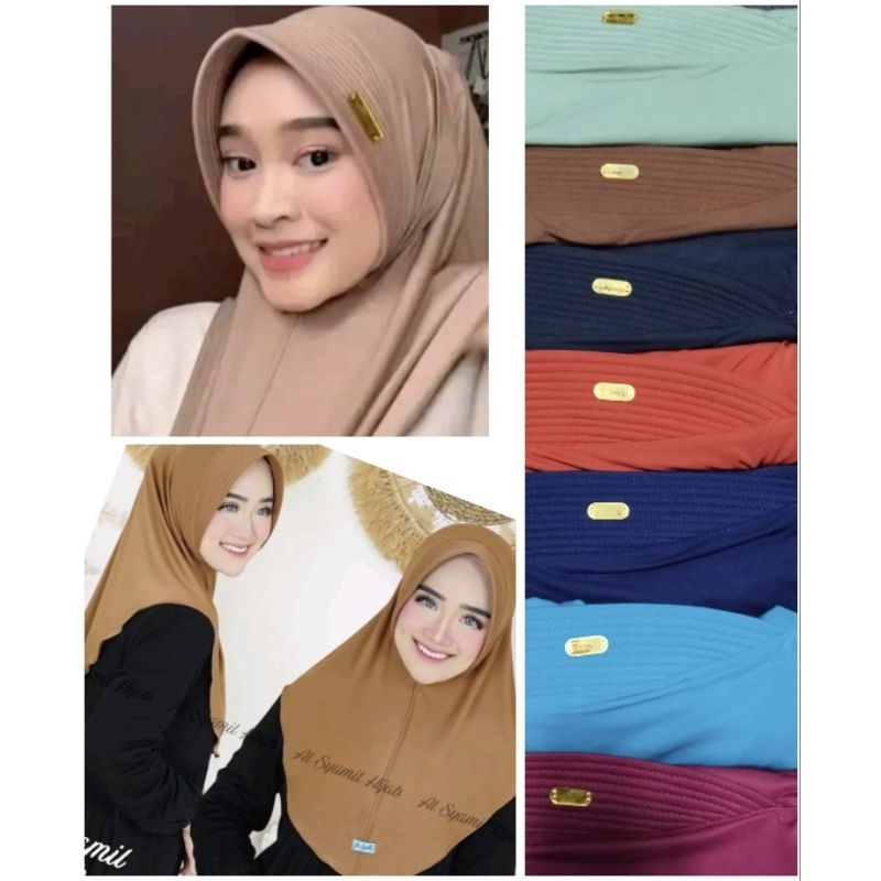 Jual hijab instan kekinian ada label logo nya | Shopee Indonesia