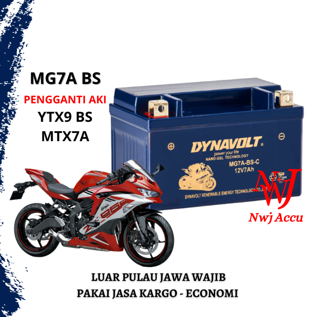 Jual Aki Kering Motor Kawasaki Ninja Zx25 Zx25r Zx25rr Mg7a Bs Dynavolt 