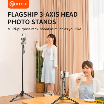 MIXIO A61L 170CM Tongsis Tripod Bluetooth Remote Selfie Stick Hand Stabilizer Aluminium