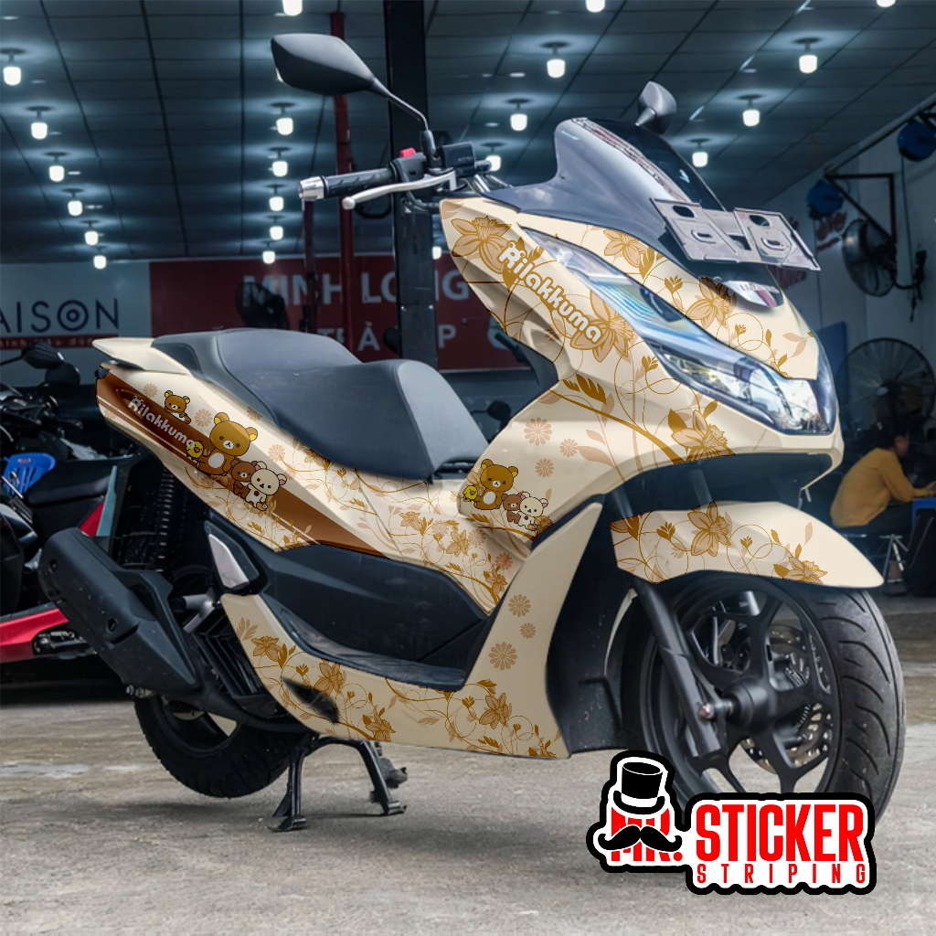 Jual Decal Honda Pcx 150 Pcx 160 Fullbody Custom Sticker Free Design Motif Rilakuma Shopee