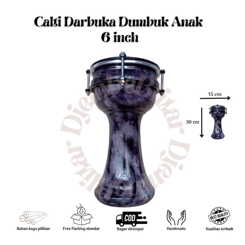 Jual Calti 6 inch 30 cm Mika Darbuka Dumbuk Anak Mainan Anak Alat Musik