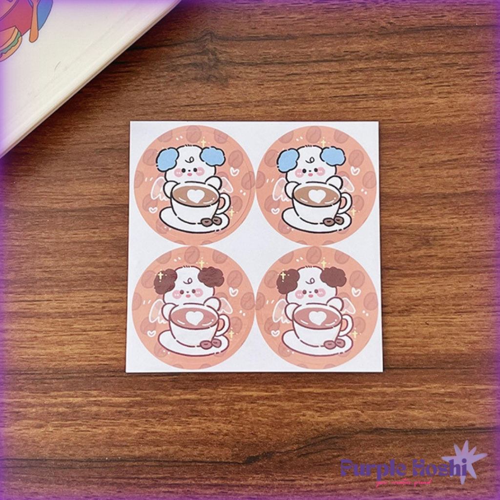 Jual Purple Hoshi Sticker Bulat 4 Pcs Karakter Lucu Cute Serbaguna DIY ...