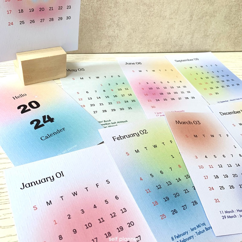 Jual DESK CALENDER 2024 Vol. 1 / KALENDER MEJA MINIMALIST AESTHETIC ...