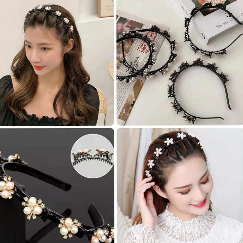 Jual MKR Pengikat Penjepit Rambut Wanita Cewek Bando 2in1 include Ikat ...