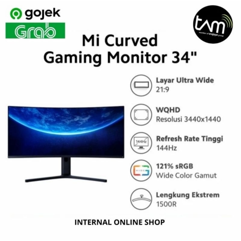 Jual Xiaomi Mi Curved Gaming Monitor 34" Garansi Resmi | Shopee Indonesia