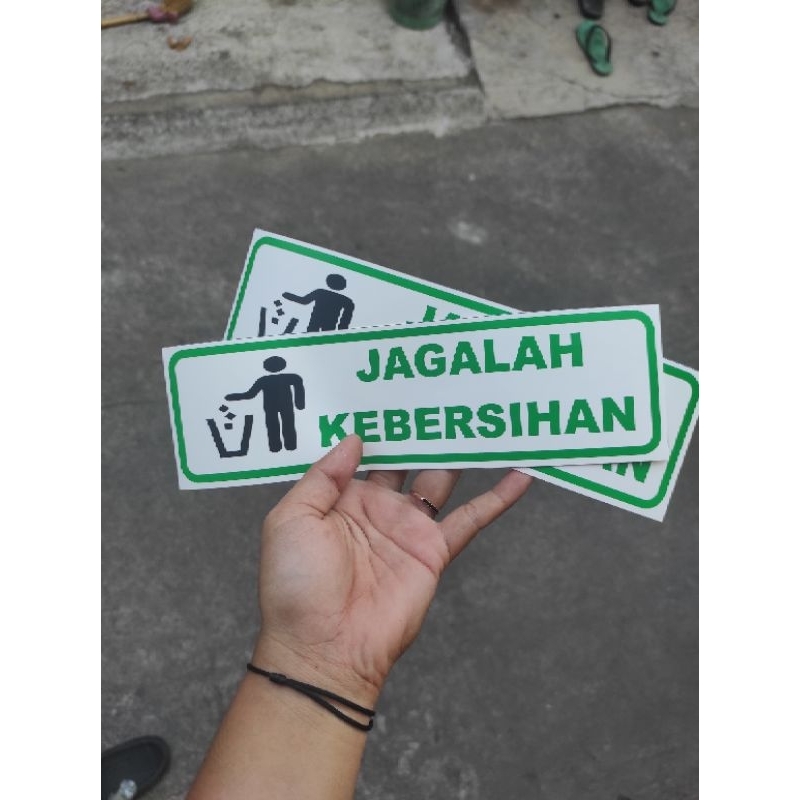 Jual Akrilik / Stiker Vinyl Jagalah Kebersihan | Shopee Indonesia