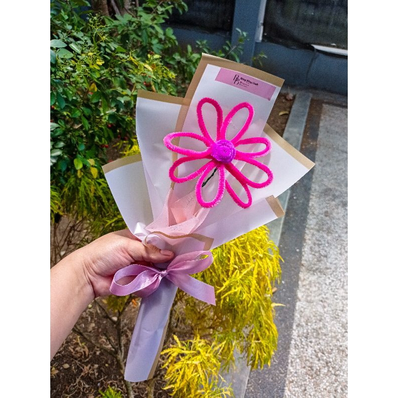 Jual pipe flower bouquet mini/ pipe cleaner/pipe cleaner bucket/bucket