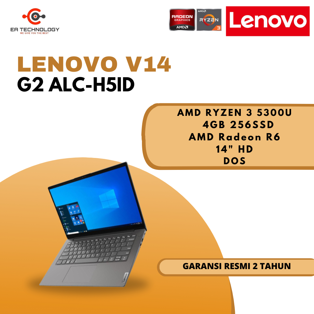Jual LENOVO V14 G2 ALC-H5ID AMD Ryzen 3-5300U 4GB 256SSD AMD R6 14”HD ...