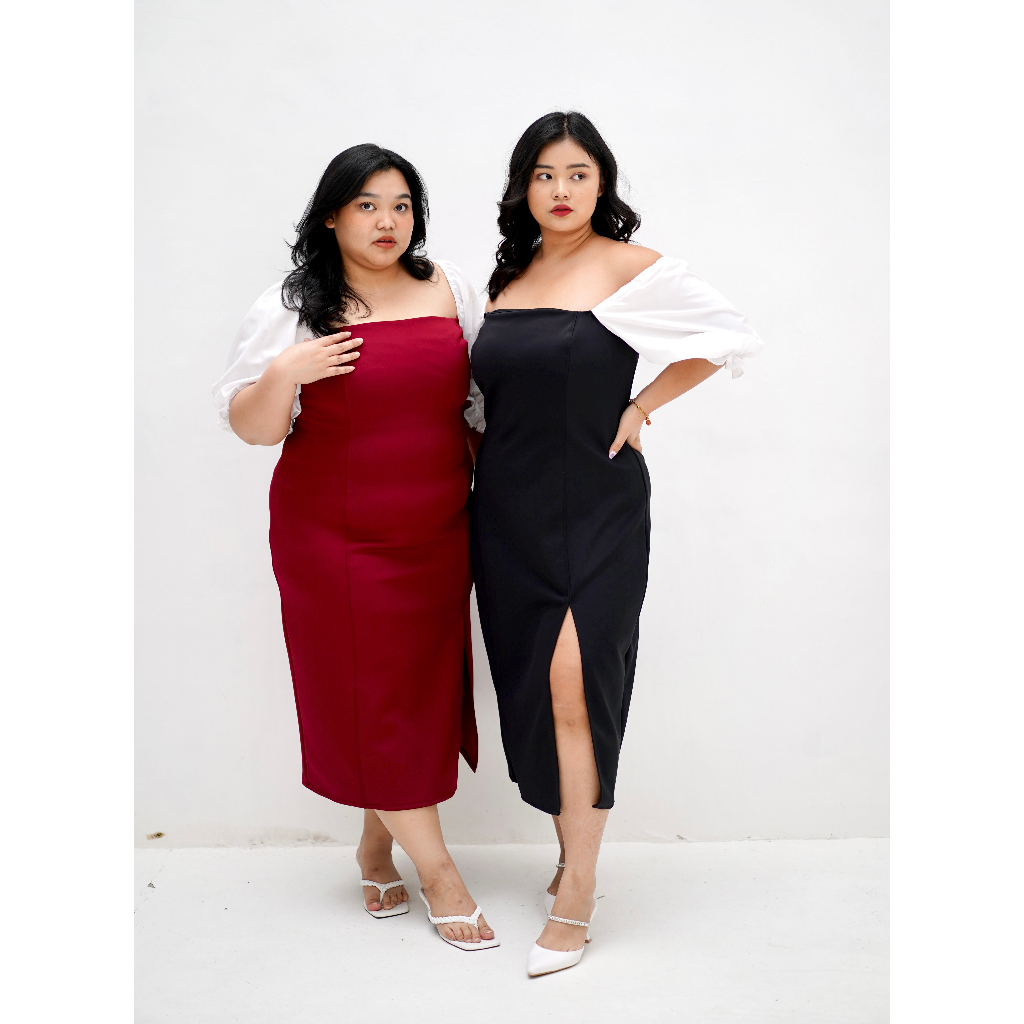 Jual Bigsissy Aurora Dress Wanita Jumbo Bigsize Dress Scuba Jumbo