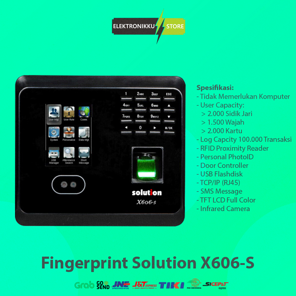 Jual Mesin Absensi Fingerprint Solution X606-S Absen Absensi Sidik Jari ...