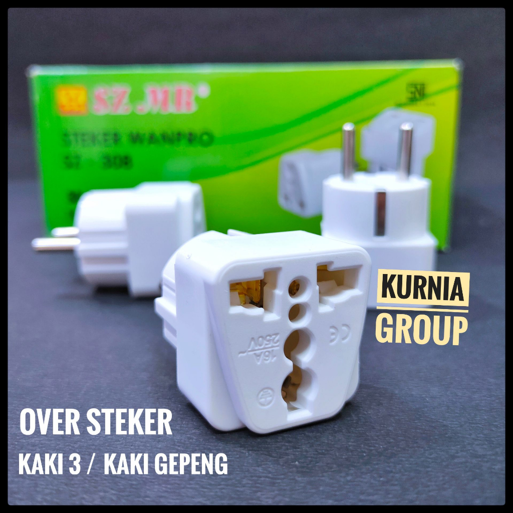 Jual Over Steker Adaptor Jek Kaki 3 ke 2 Travel Adapter Universal NEW ...