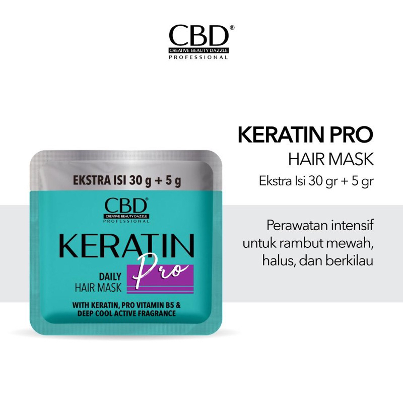 Jual CBD Keratin Professional Pro Series Daily Use - Hair Mask Sachet ...