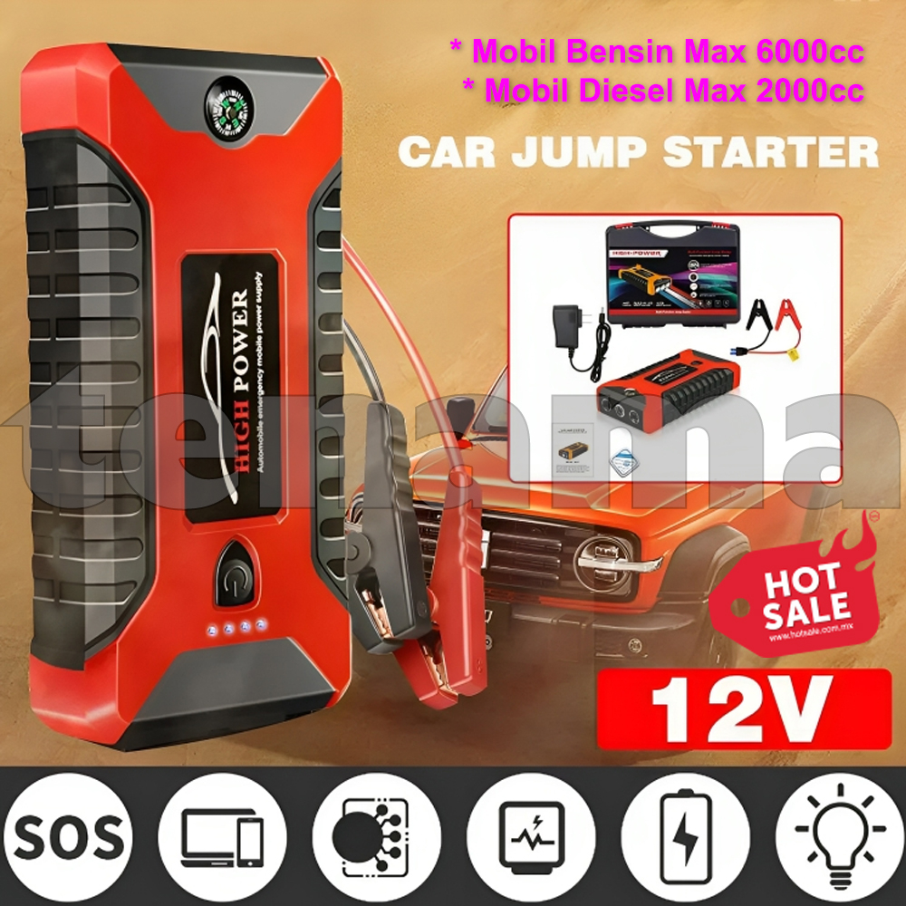Jual Jumper Aki Mobil 10000mAH 12V 4 Port USB 3 in 1 Portable PowerBank
