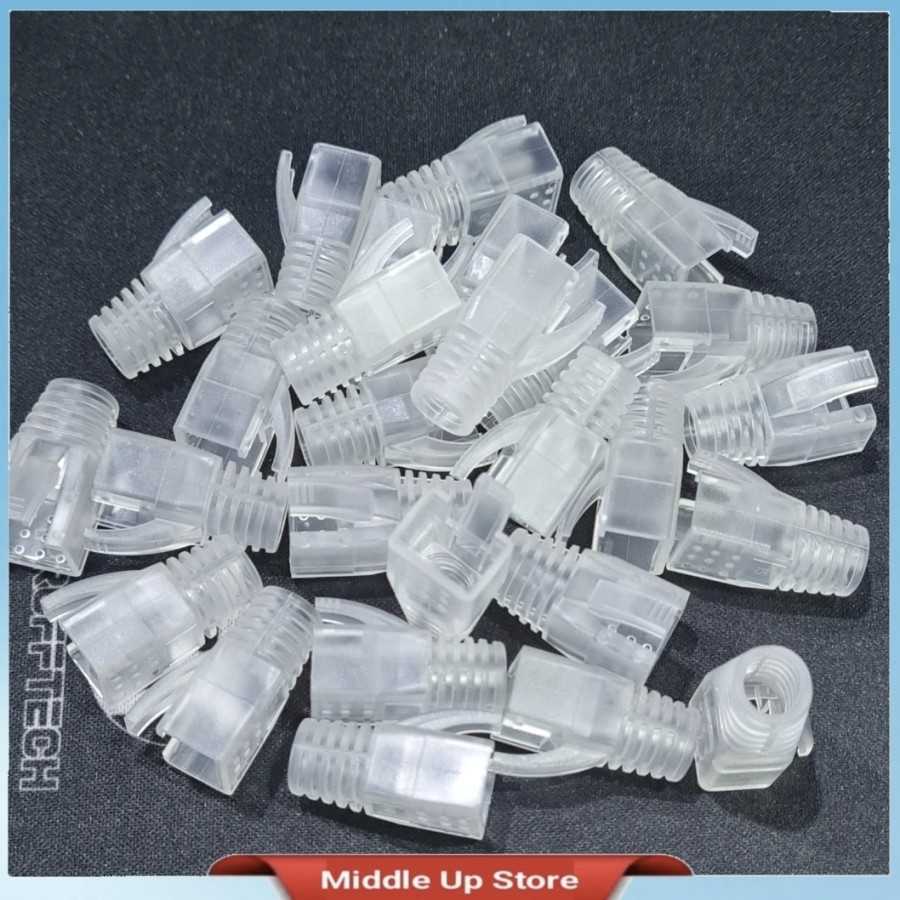 Jual Ciscom Plug Boot Rj45 Cat 6A transparan CPB-6A-TRA / Pelindung RJ ...
